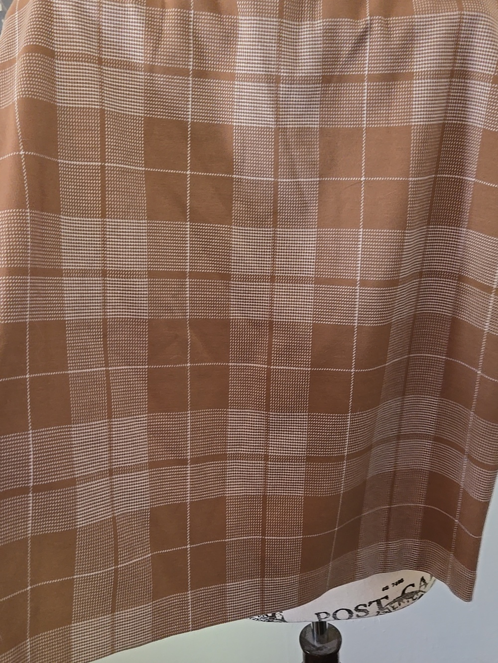 Ann Taylor Tan and Cream Plaid Midi Skirt - Picture 3 of 5